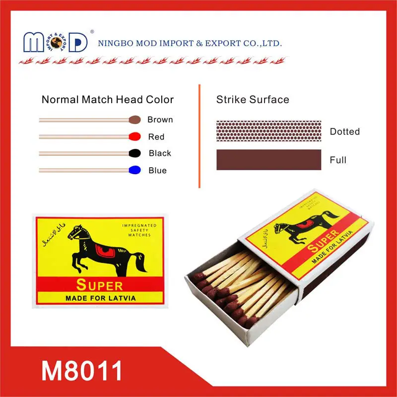 Zebra brand wooden match/cheap safety match