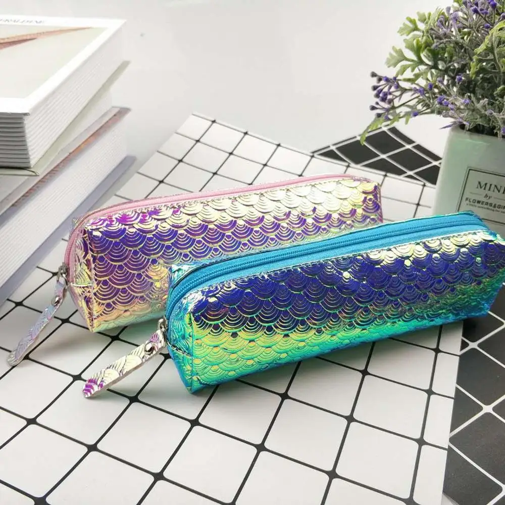 Mermaid Pencil Case Magic Cosmetic Bag Makeup Pouch Glitter Stationary Case Makeup Organizer Handbag
