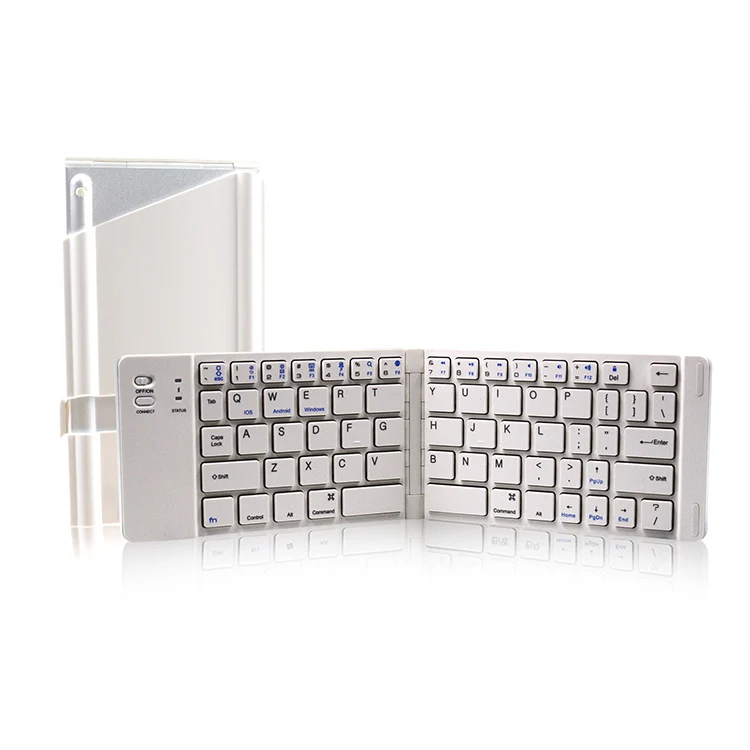 Rechargeable BT Wireless Folding Keyboard Portable Mini Foldable Wireless BT Keyboard for iPad