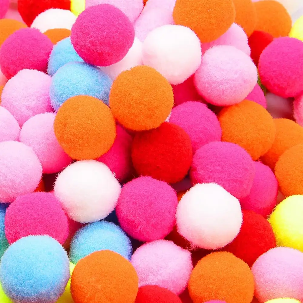 200 Pieces 1 Inch Colorful Pom Poms for DIY Creative Crafts Decorations