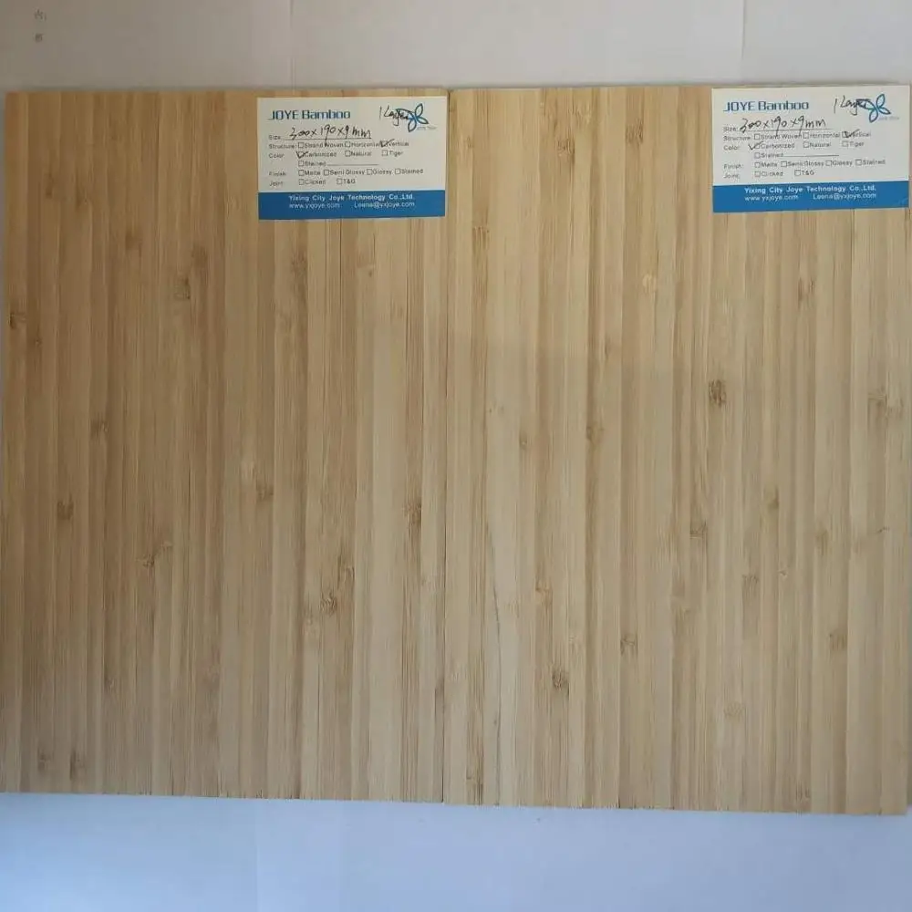 Carbonized 1 ply vertical solid bamboo panel