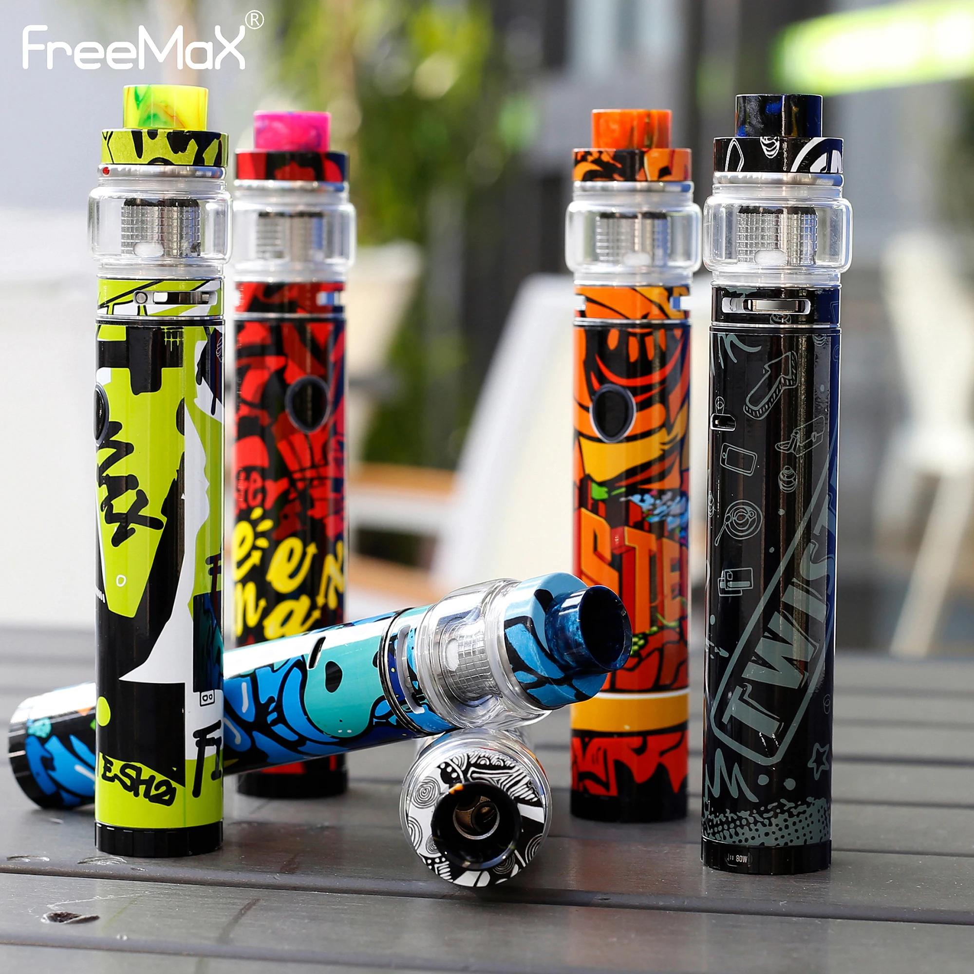 
Freemaxtech Fireluke 2 and Twister VW Kit Group Together Pen Style Street-Art Vape Pen Freemax Evod Starter Kit 