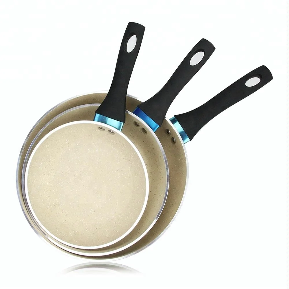 New Products Cookware Stylish Design and Durable Construction Aluminum Ceramic Coated 5-Piece Non-stick Frying Pan Set