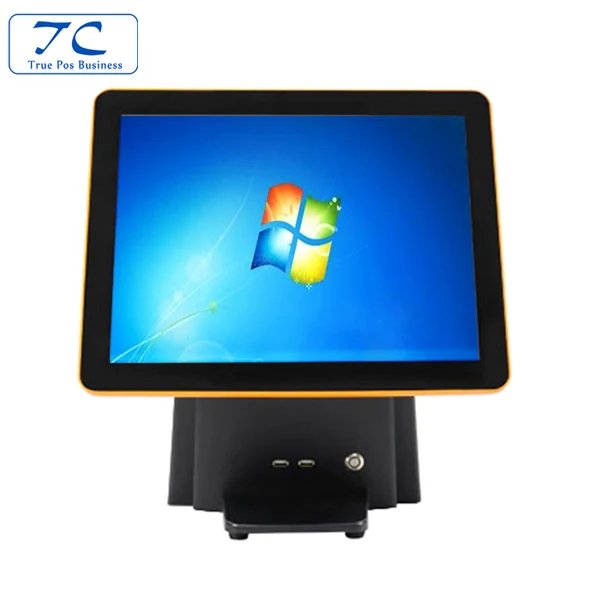 China factory 15 inch touch screen pos computer with pos display