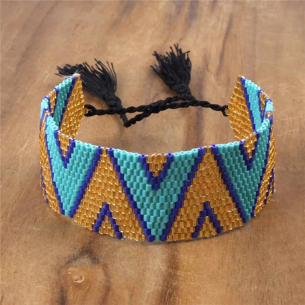 Moyamiya friendship men small beads bracelet custom wide woven bracelets fashion accessories