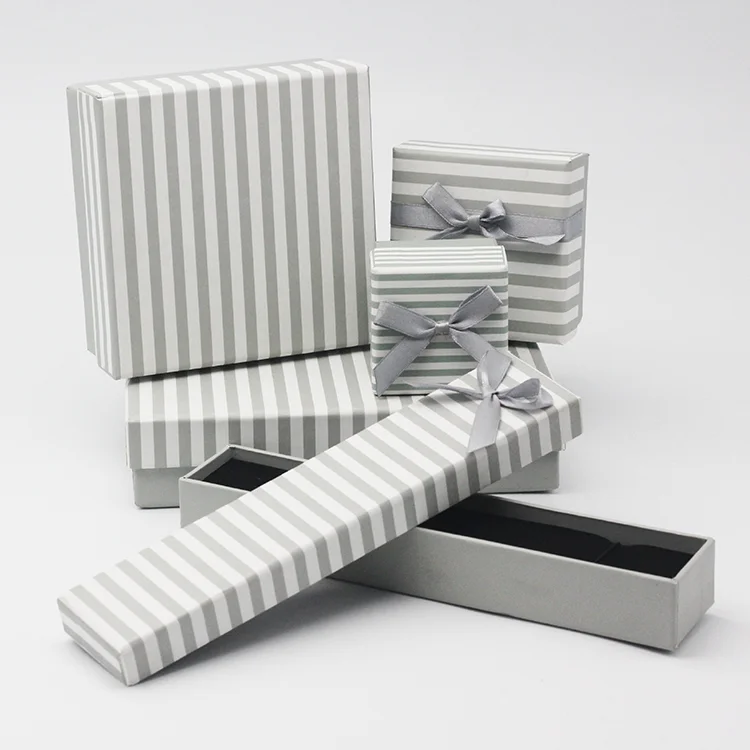 Hongxi OEM Strip Lid Custom Logo Marble Mini Long Lacquer Packing Sustainable Packaging Pink Velvet Jewelry Paper Box With Pouch