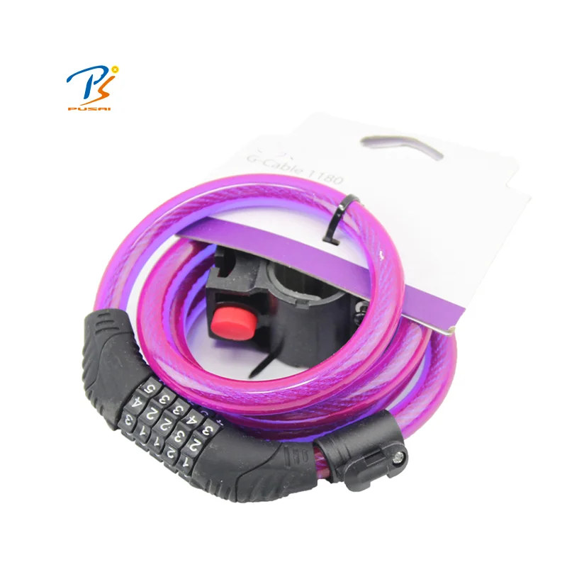 bulk sale durable 4 digital bicycle cable lock with bracket