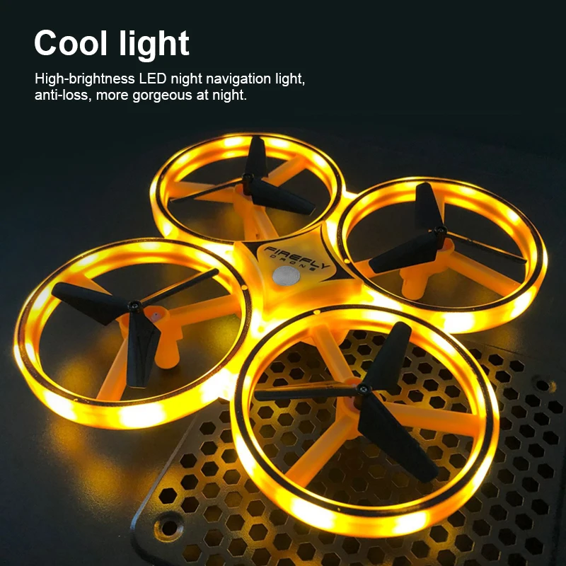 Dron Induction Flying Toys Hand Control Quadcopter LED Lights Gravity Sensor Watch Induction RC Mini Drone
