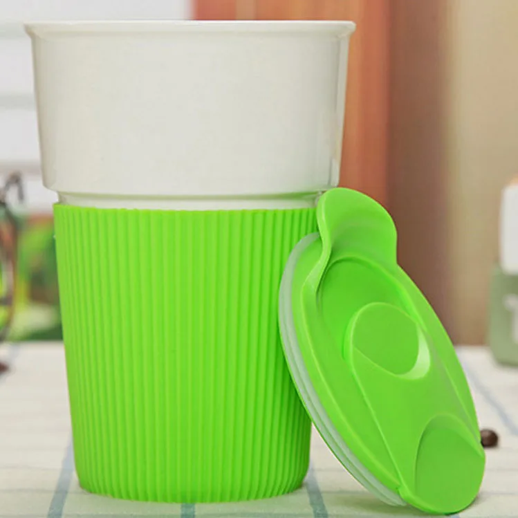 Ceramic mug  travel cup ceramic cup with silicone sleeve