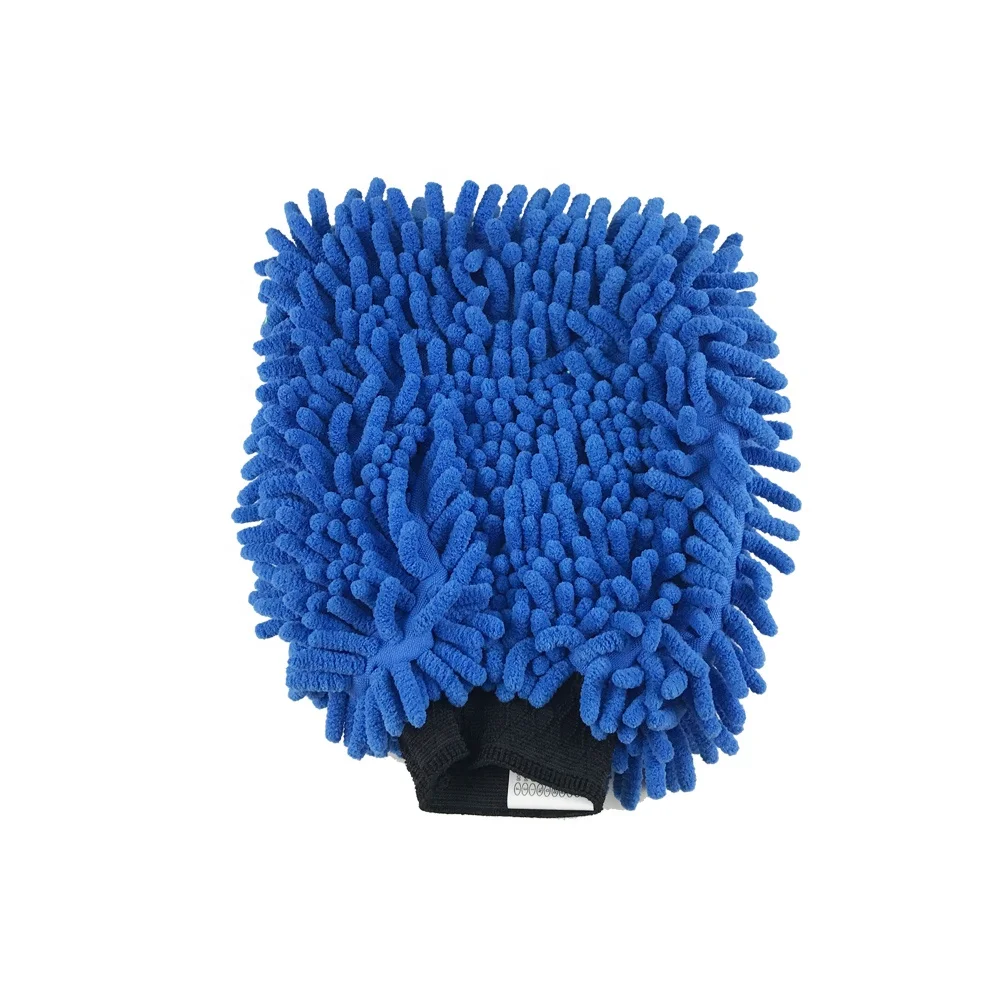
5 pcs car washing microfiber chenille cleaning glove sponge towel set 