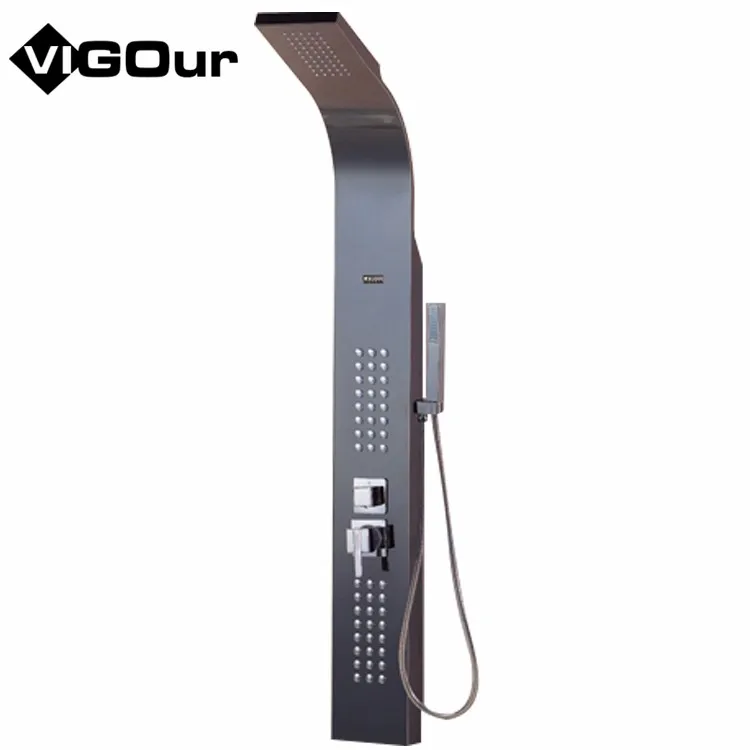 Thermostatic Shower Faucet Stainless Steel Rainfall Waterfall Shower Panel Tower