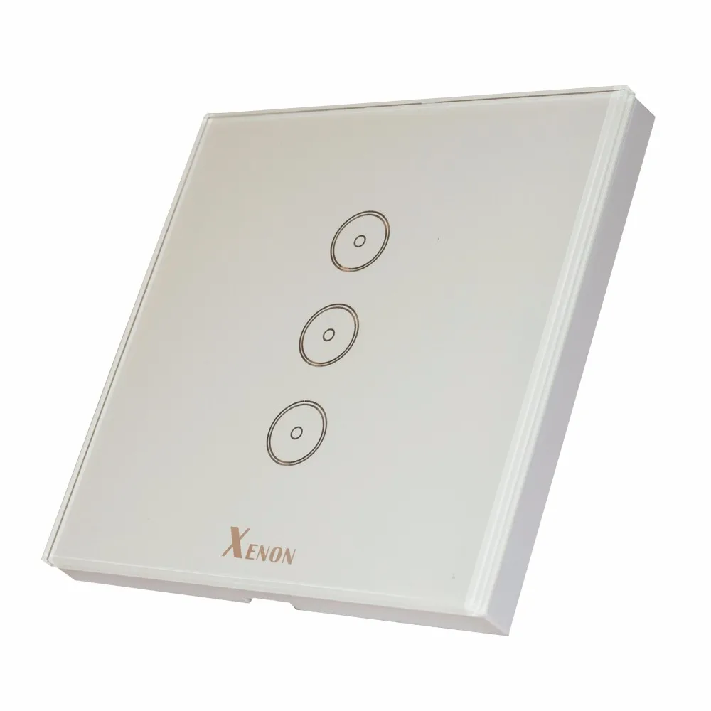 Mobile Phone Wireless Remote  Smart Touch Switch Panel Smart Light Switch White 1/2/3 Gang UK Standard