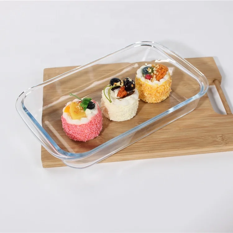 2200ml rectangular high borosilicate glass baking dish for microwave oven safe