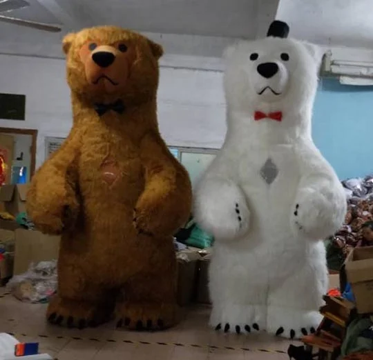 Funtoys CE Customized Inflatable Polar Bear Mascot Costume For Adult