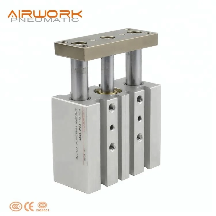 TCM AIRTAC компактный трехвальный пневматический стандартный воздушный цилиндр с направляющим стержнем