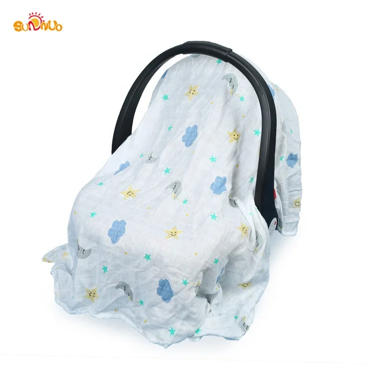 2019 Multifunctional Muslin Carseat Canopy for Infant Car Seats - Universal Fit Carseat Cover