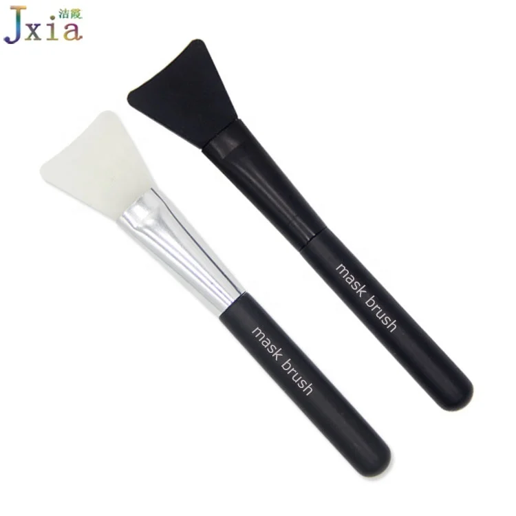 Hot DIY Mask Skin Face Care Mixing Mud Tool Custom Black Wood Handle Silicone Facial Mask Brush