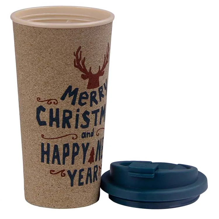 
Welford Wholesale Office Home Travel Use Cork Coffee Mug Plastic Mugs with Lid Custom logo Cup Mug 