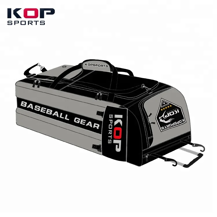 2019 Red Durable Wheeled Baseball Bat Bag for Catchers Gear