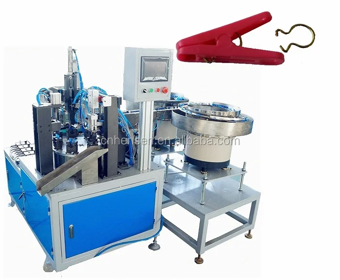 Clothes-pin assembly making machine, clothespin assembling machine