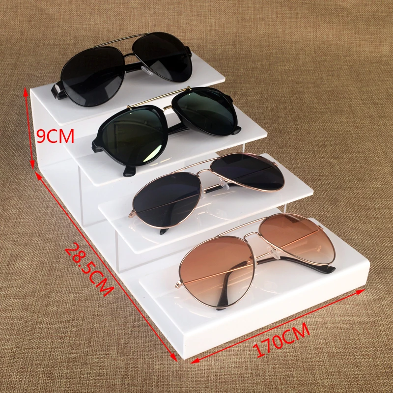 Custom Logo White Acrylic Fashion Eyewear Display Rack Design Optical Acrylic Eyeglasses Display Stand