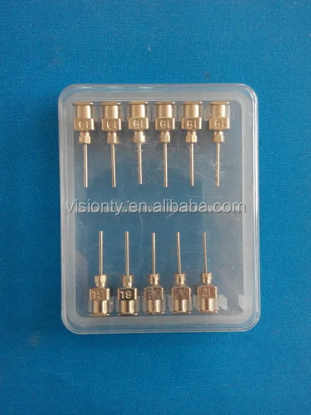 Manufacture 19g-21g disposable stainless steel luer lock needle epoxy glue syringe