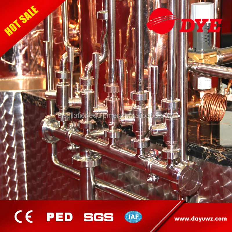 Alcohol ethanol copper alembic column gin distillation for sale