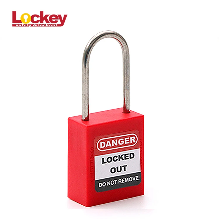 4mm diameter Thin Best Selling Stainless Steel Nylon Shackle Abs Body Safety Lockout Padlock