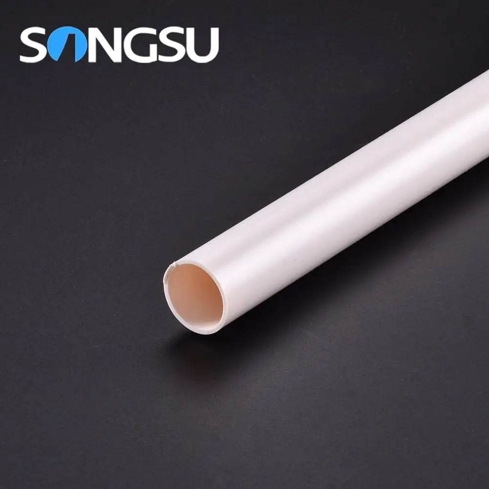 Factory direct sale lightweight plastic building material white pvc conduit pipe 5mm