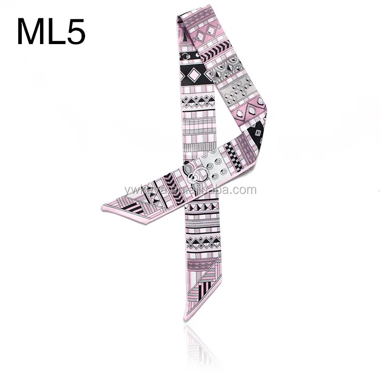 Twill Silk Small Women Ribbon Scarf  Hair Bags Handle Decoration Tie Hand Scarf