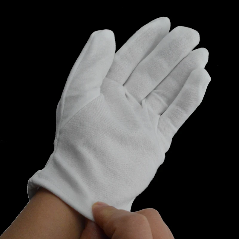 Оптовая продажа, мягкие белые хлопковые перчатки для защиты рук