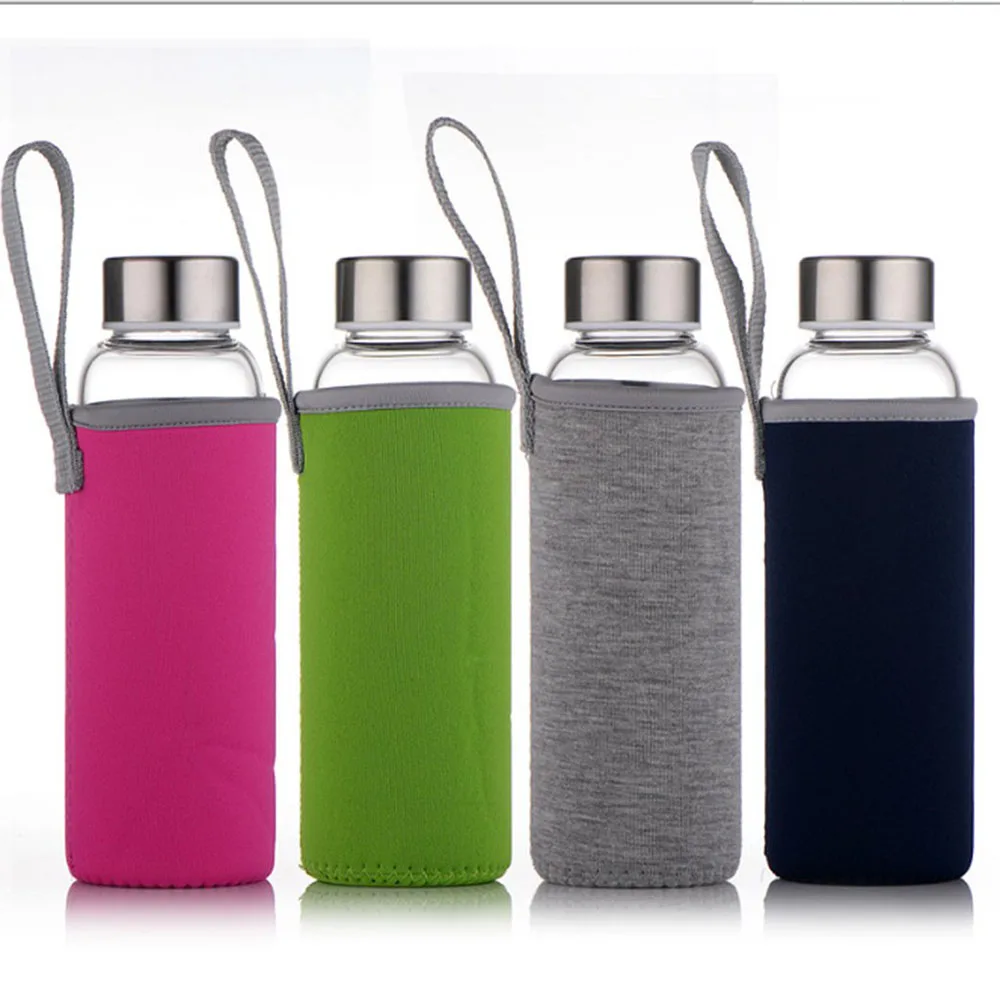 Glass Water Bottle With Tea Filter Infuser Protective Bag