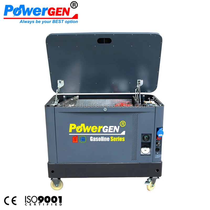 60 дБ! Бесшумная бензиновая генераторная установка POWERGEN, звукоизоляция, 10 ква