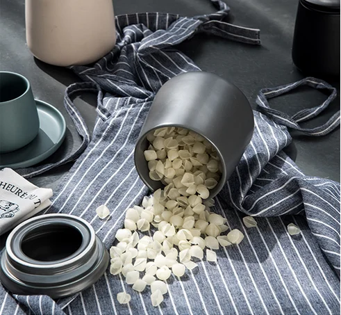 Matte glaze kitchen tea coffee sugar canister set / jar airtight canister with lid sugar & creamer pots for home and kitchen