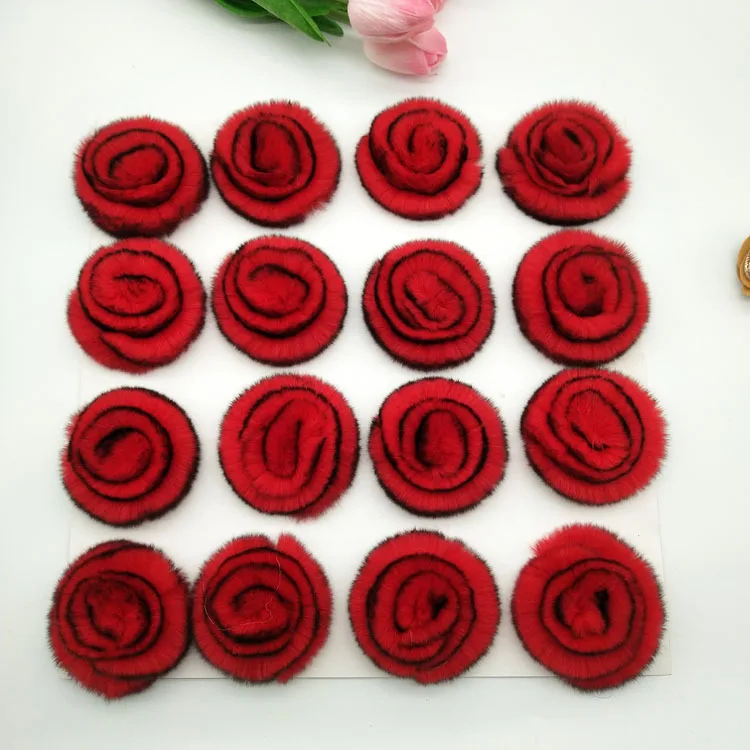 7cm Faux Fur Peony Flower Pom Pom Shape Garment Accessories