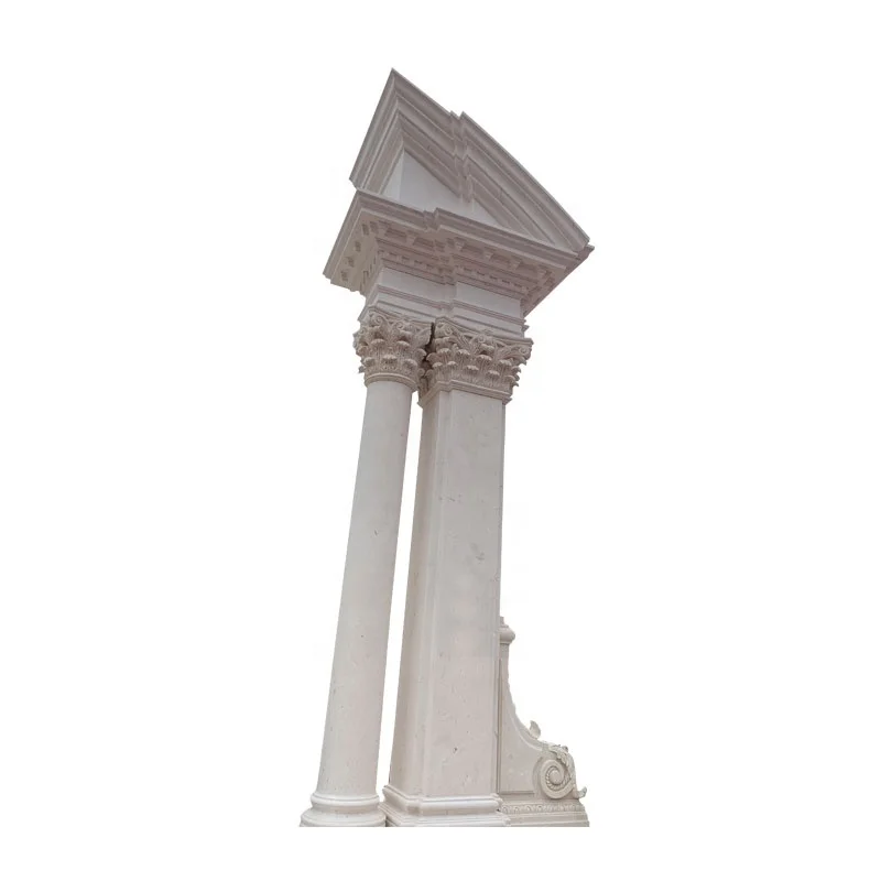 Customize Raking Cornice square Roman Column Limestone Column