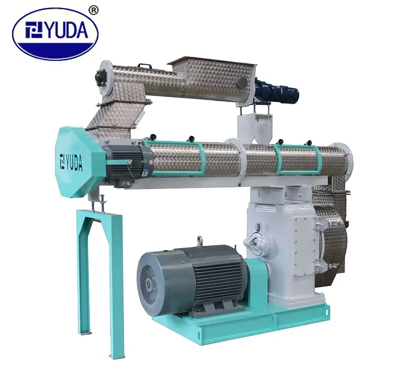 YUDA Animal Feed Mill Plant 10tph Complete Pellet Feed Production Line With Silos