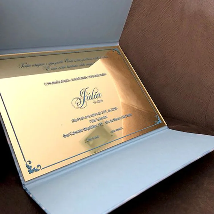 2023 Customized Luxury Acrylic Wedding Invitation Card with Letter Press