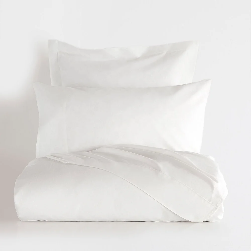 White 800TC Bed Sheet Set 100% Cotton  Bed Linen Flat Sheet Cotton