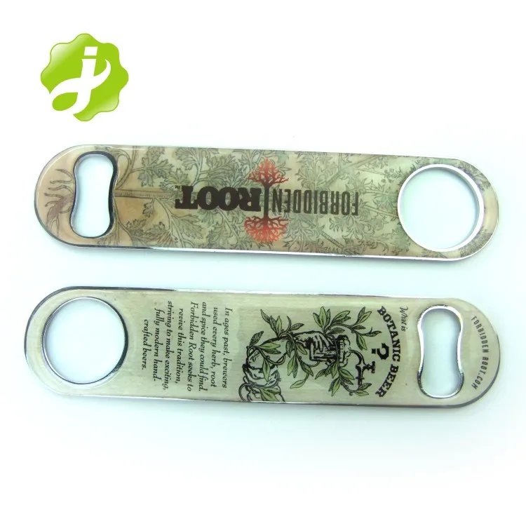 custom Stainless steel Glue logo Epoxy bar blade bottle opener
