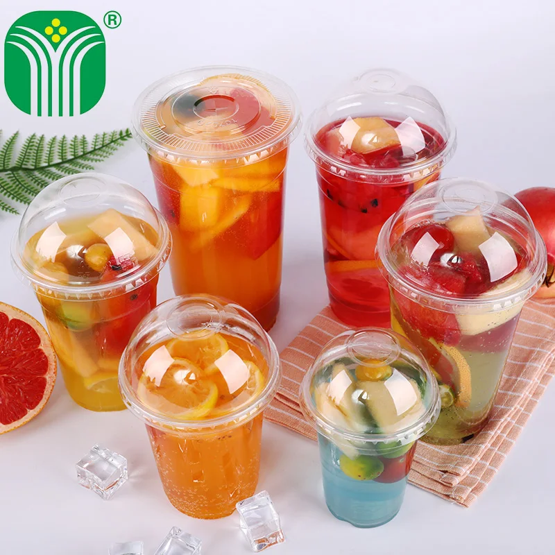 
custom disposable clear plastic dome lids for juice cup 