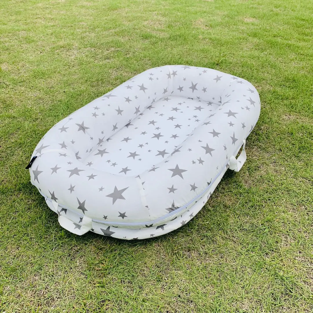 Nest Bed Organic Babynest Pink and Gray Co Sleep Nest Newborn Boy Crib Pod Newborn Baby Girl Bed Cocoon Snuggle Bed Baby  Lounge