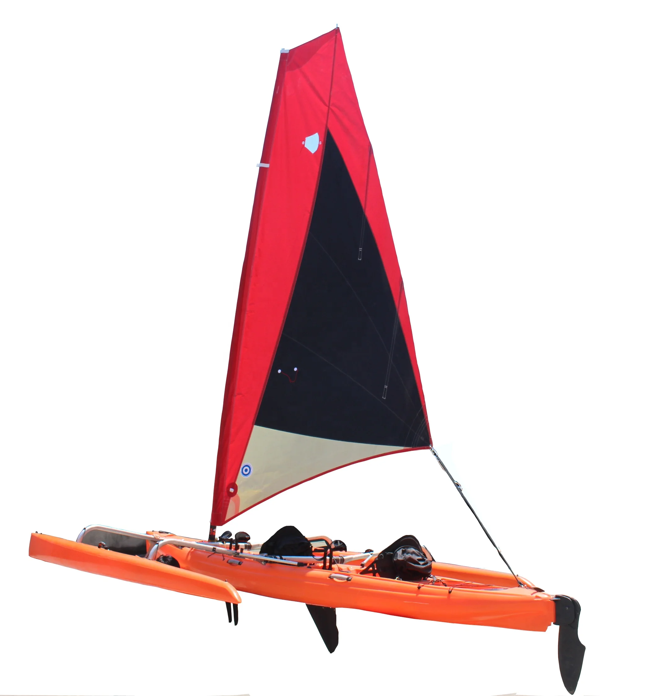 12ft hand free pedal propeller fishing kayak trimaran foot pedal drive sailboat&sailing boat&yacht& rudder boat&kajak