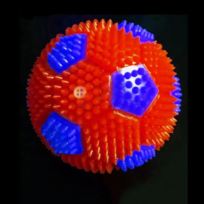 Factory Sell 65MM Spiky Flashing Bouncing Soccer Toys With Sound And Led Light