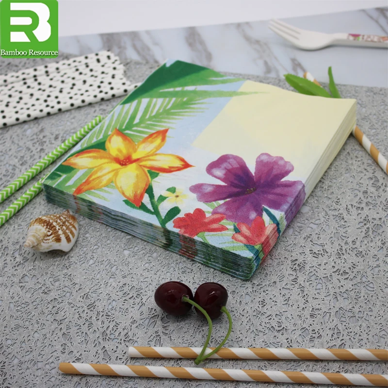 OEM embroidered bar counter table tissue paper napkin