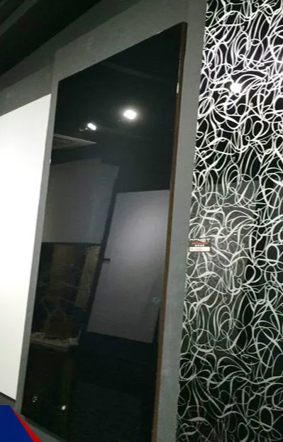Glossy black PET mdf board for furniture mirror black effect