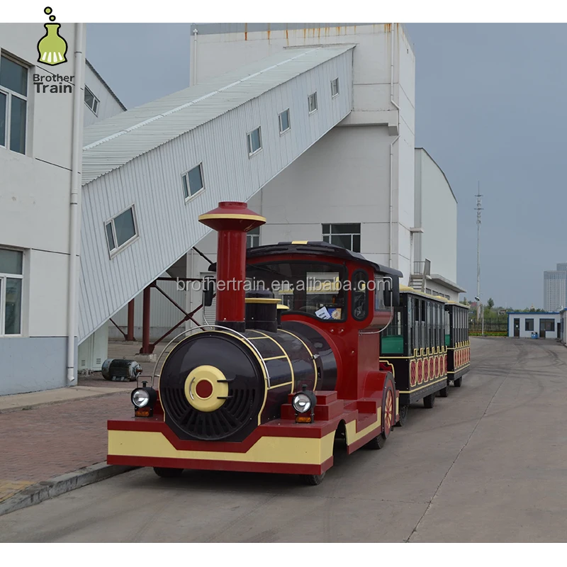 CE approved outdoor trackless train for sale, used top fun trackless tourist road train