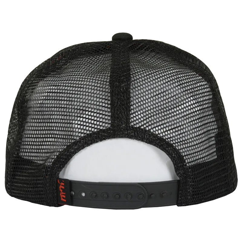 Good Shape Custom Logo Flat Bill Snap Back Cap Cotton Mesh Trucker Hat