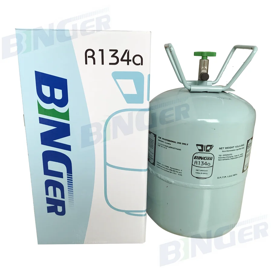 Газовый хладагент R134a, автомобильный Кондиционер кондиционера R134a, газ 15 фунтов (6,8 кг)