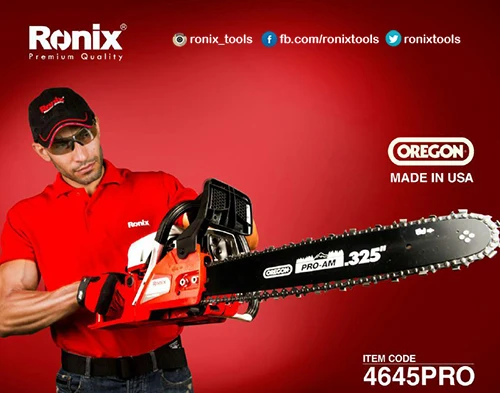 Цепная бензиновая пила Ronix 2021 1800 Вт, цепная пила для садового поля, модель 4645PRO